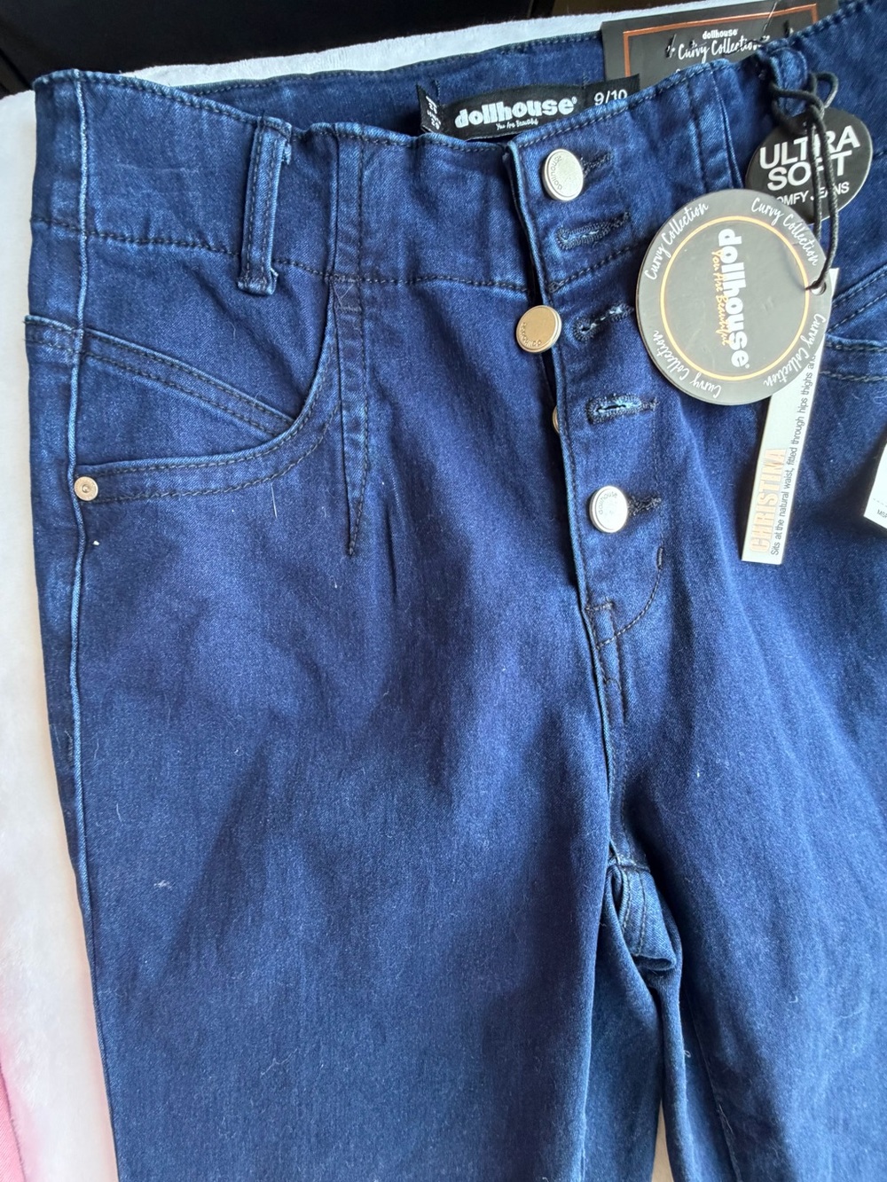 Dollhouse Women's Skinny Jeans in Dark Blue - Picture 3 of 6